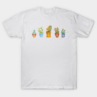 cactus line. watercolor T-Shirt